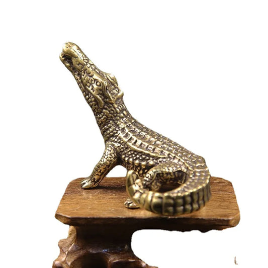 Brass Crocodile Figurine